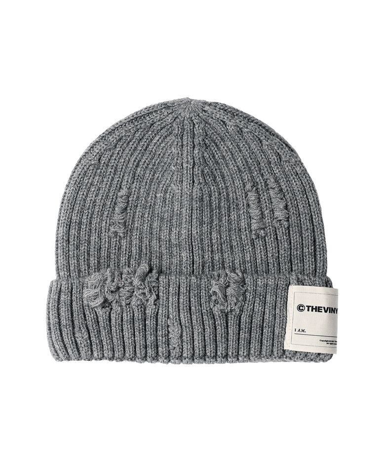 DAMAGE KNIT BEANIE GREY