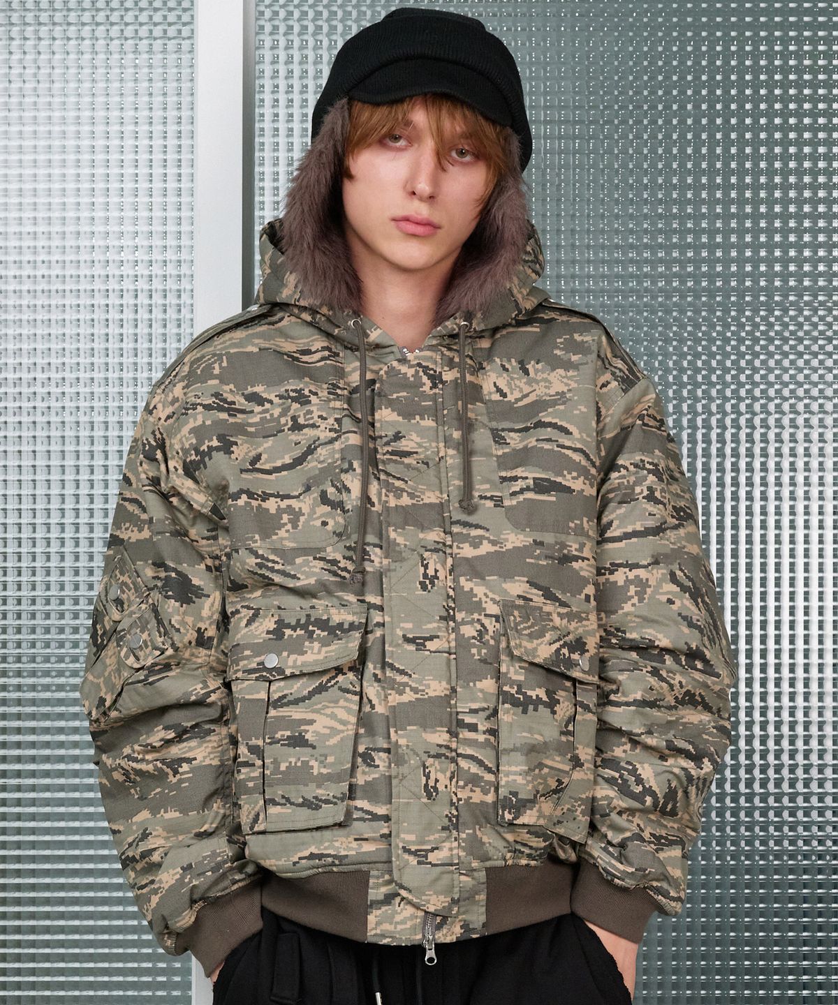더바이닐하우스(THEVINYLHOUSE) MILITARY HOODED JACKET CAMO