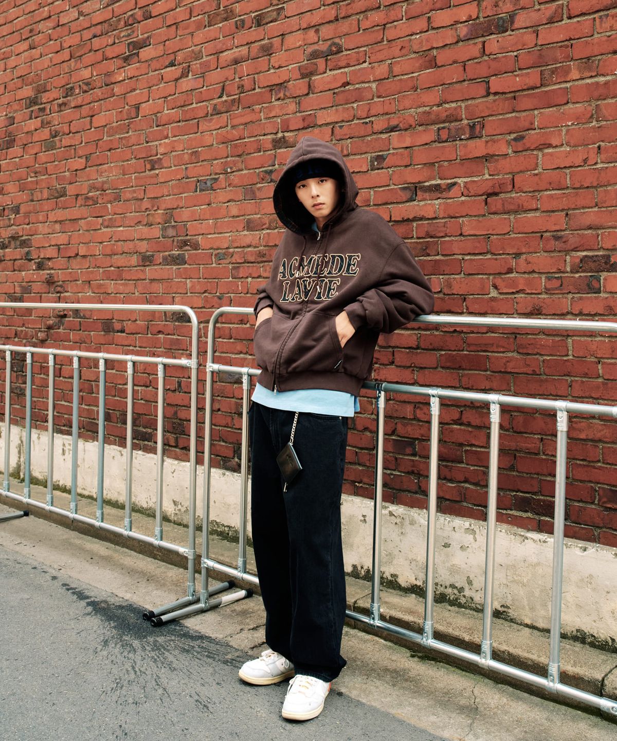 아크메드라비(ACME DE LA VIE) ADLV CHECK APPLIQUE HOODIE ZIP UP