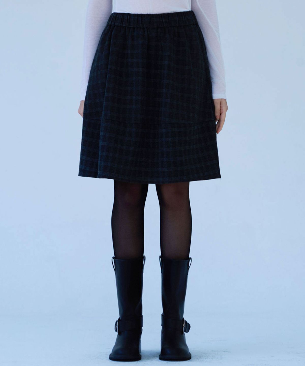 슬로우롤리(SLOWLOLLI) Vintage check banding skirt_2 Colors