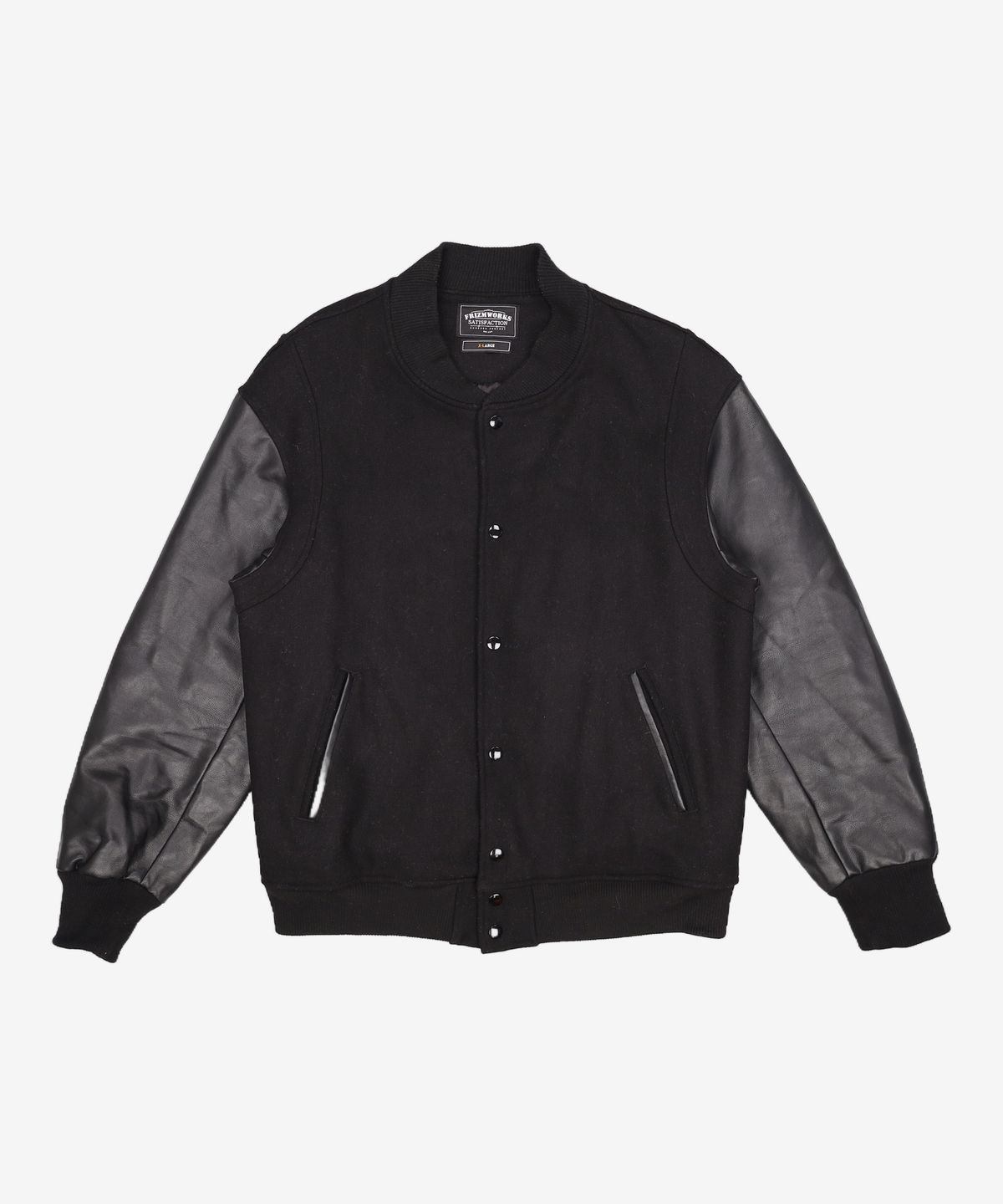 프리즘웍스(FRIZMWORKS) WOOL STADIUM JACKET _  BLACK XL