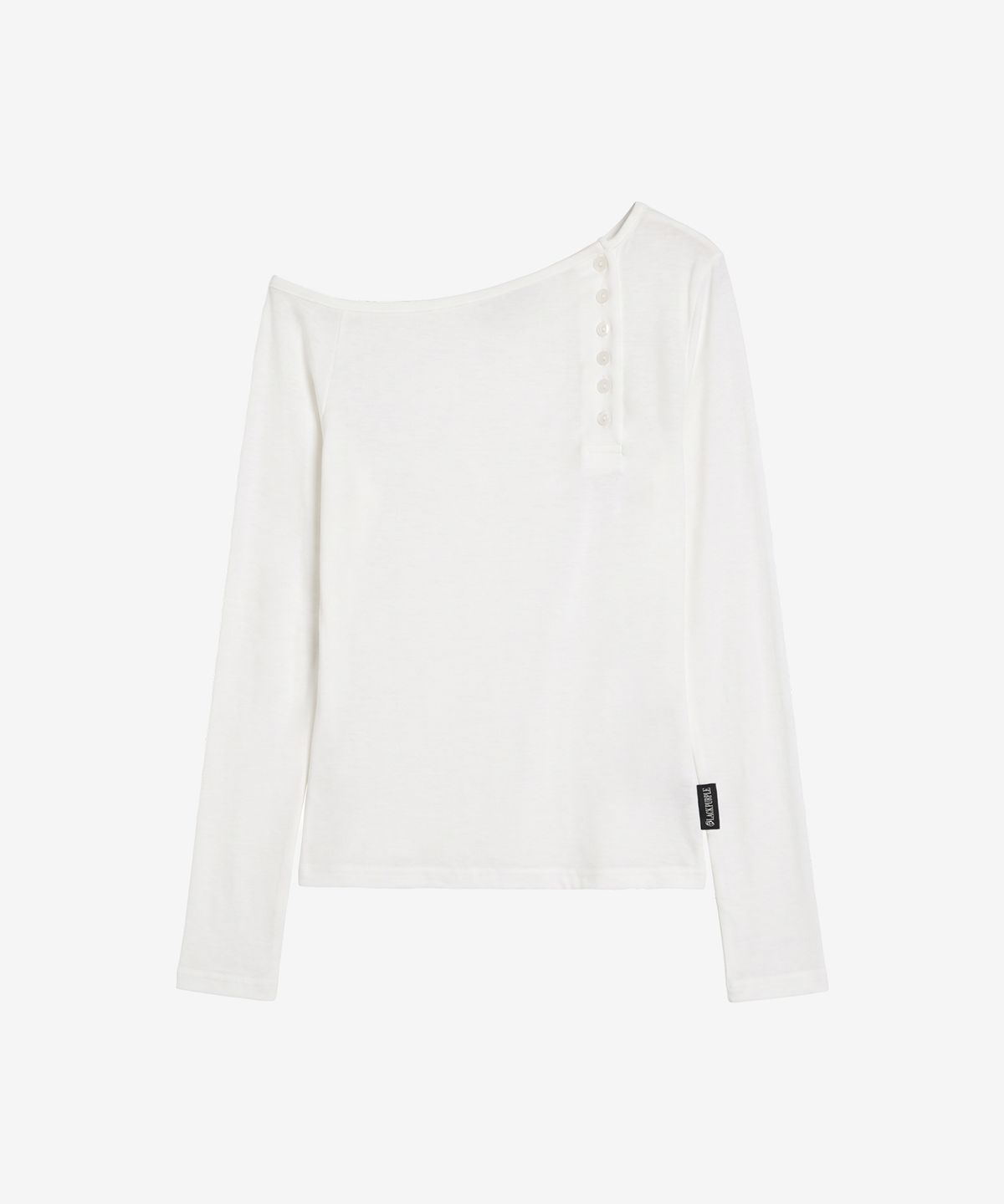 블랙 퍼플(BLACK PURPLE) 이네즈 오픈숄더 탑_화이트 Inez Open Shoulder Top_White