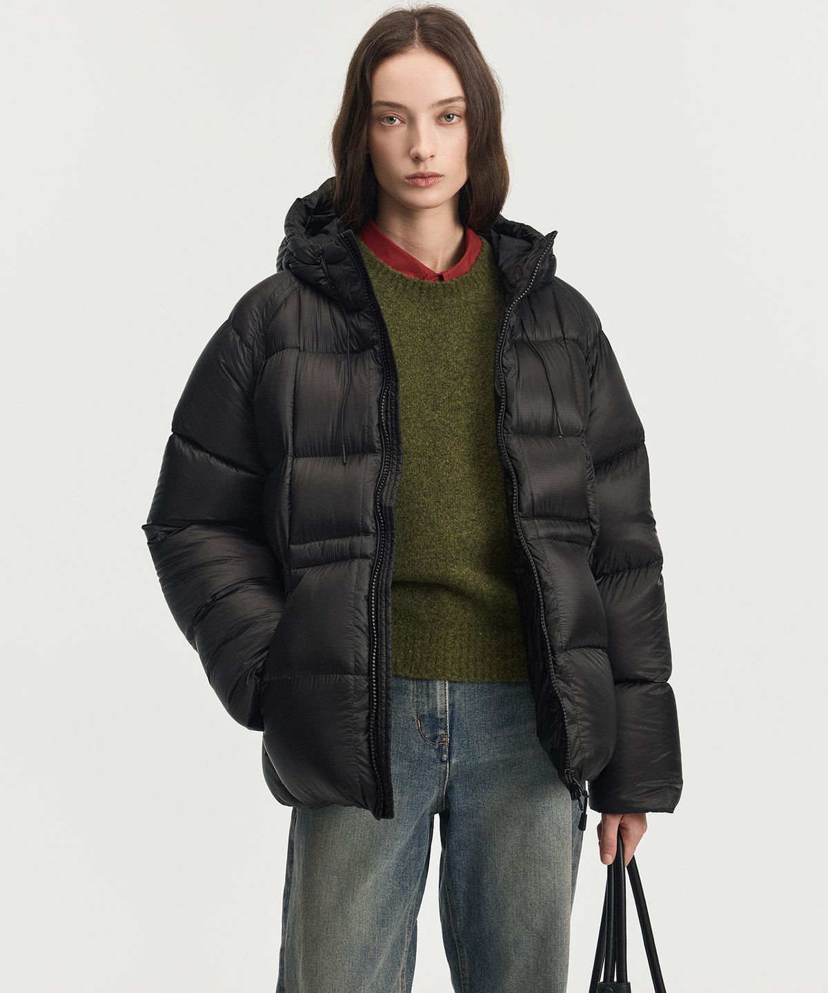 티엔지티 우먼(TNGT WOMAN) W Citymist Midweight European Goose Down Jacket (Carbon Black) TNJU6F202BK
