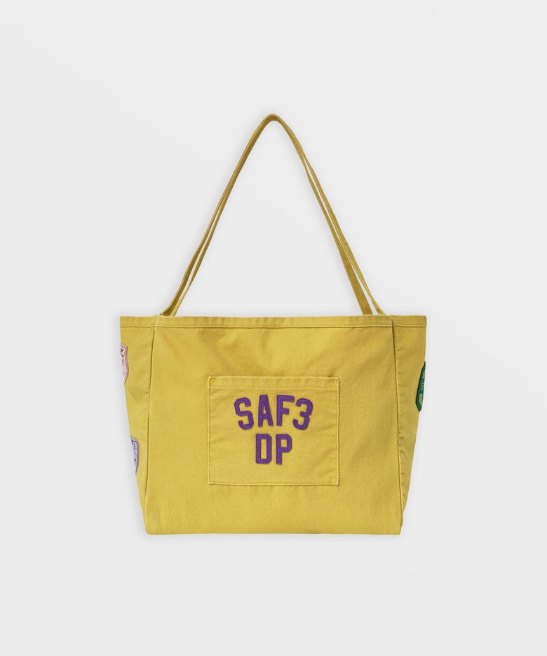[사파리스팟 X 덤브패치스] 빈티지 패치 캔버스 백 (머스타드)