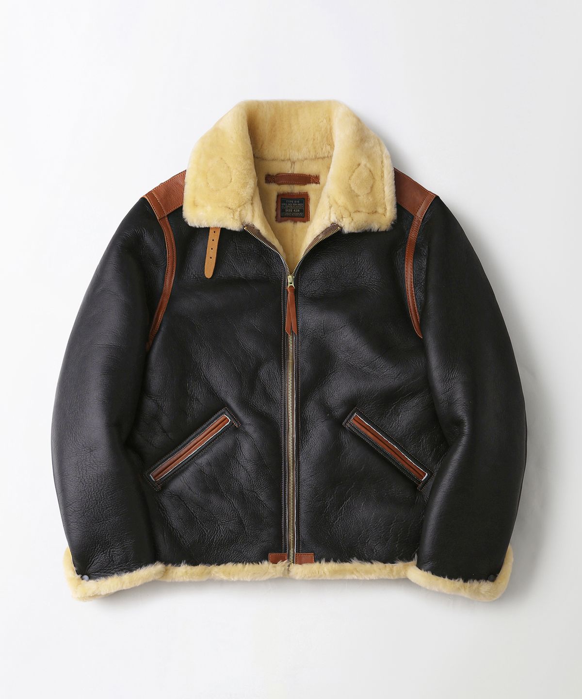 아웃스탠딩(OUTSTANDING) TYPE B-6 MOUTON JACKET_D.BROWN