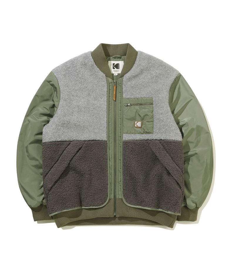 브라우니 플리스 스테디움 패딩 자켓 KHAKI