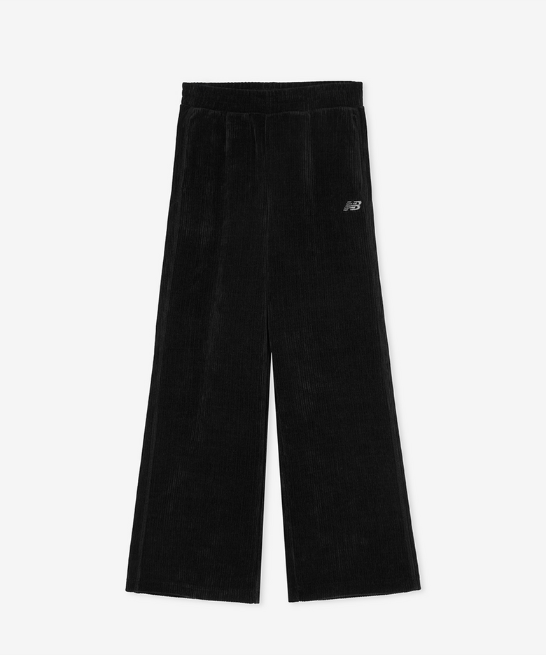 NBMLG4W032 / WOMEN 벨벳 골지 와이드팬츠 (BLACK)