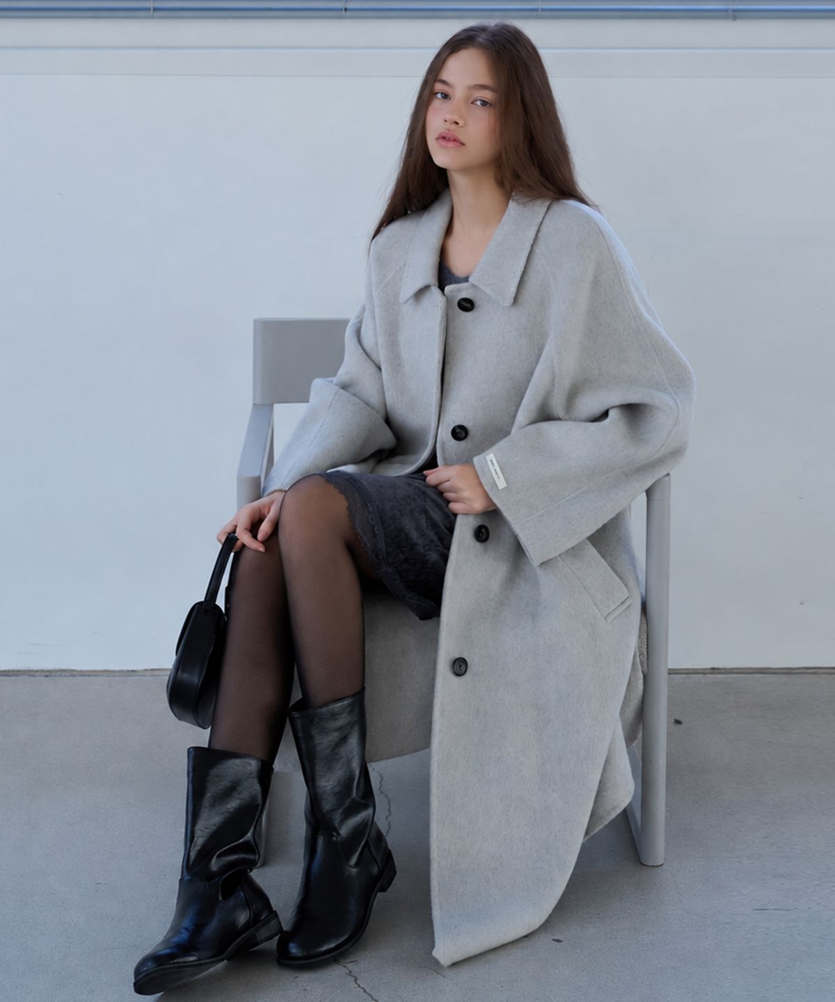 슬로우롤리(SLOWLOLLI) Single button handmade coat_2 Colors