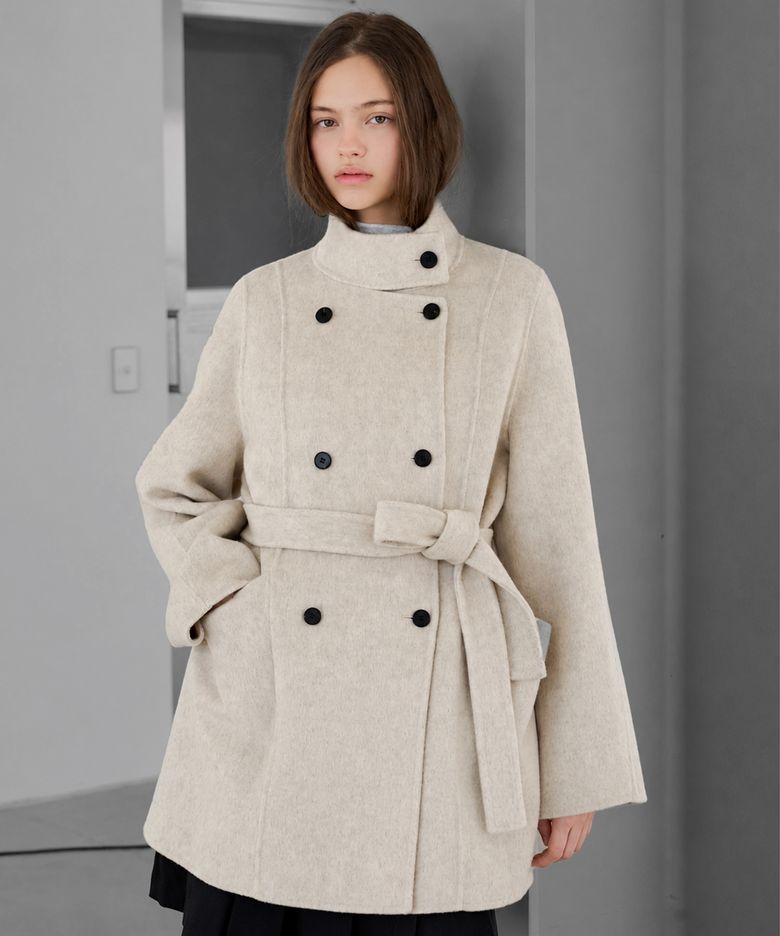 Ray high neck handmade coat_2 Colors