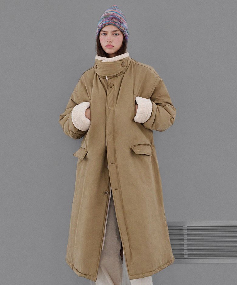 Fur collar long padding_2 Colors