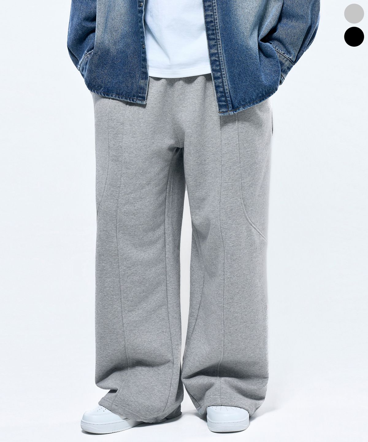 피지컬가먼츠(PHYSICAL GARMENTS) P2674 더블 스티치 와이드팬츠 [2COLOR]