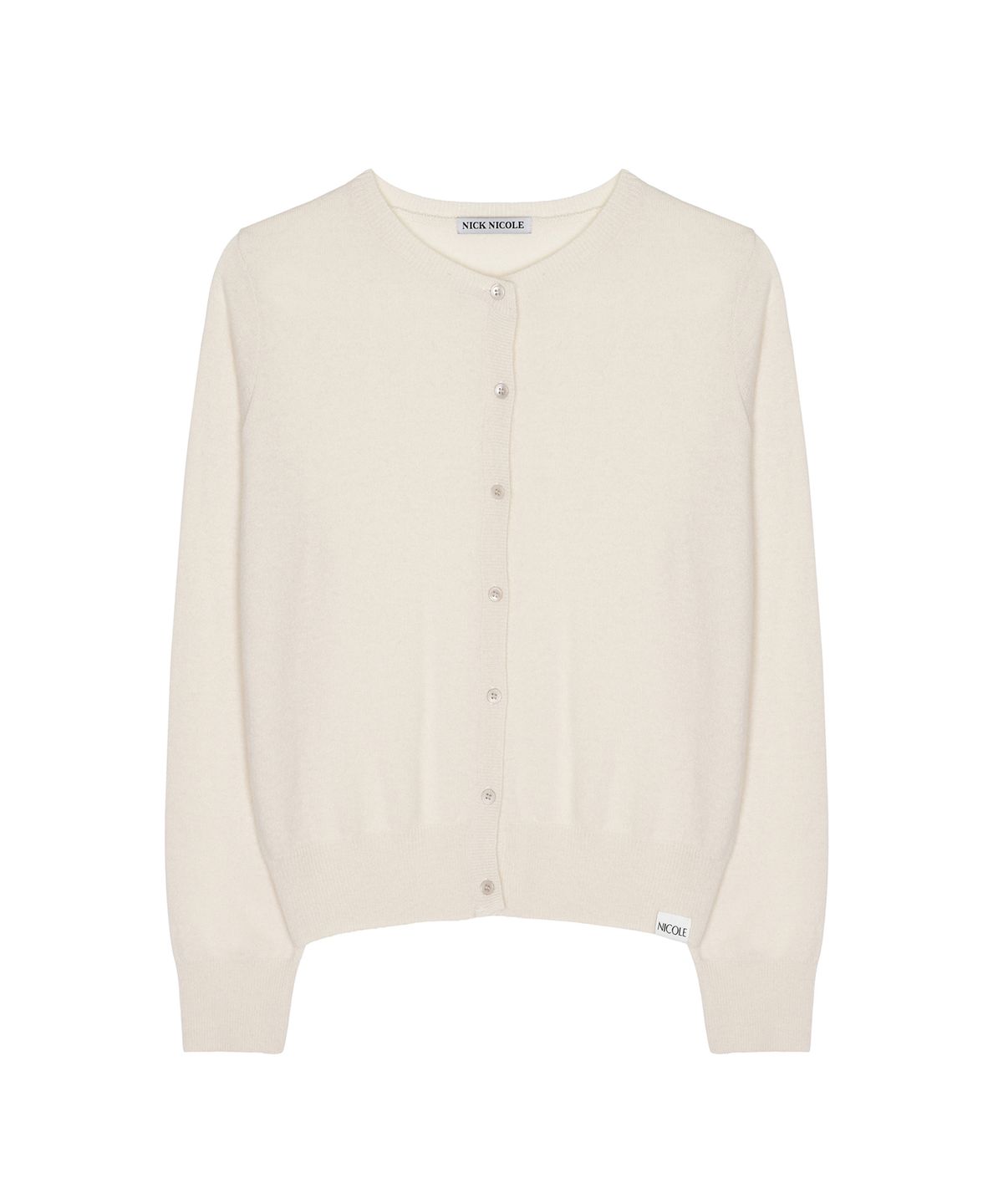 닉앤니콜(NICK&NICOLE) BASIC ROUND KNIT CARDIGAN_CREAM