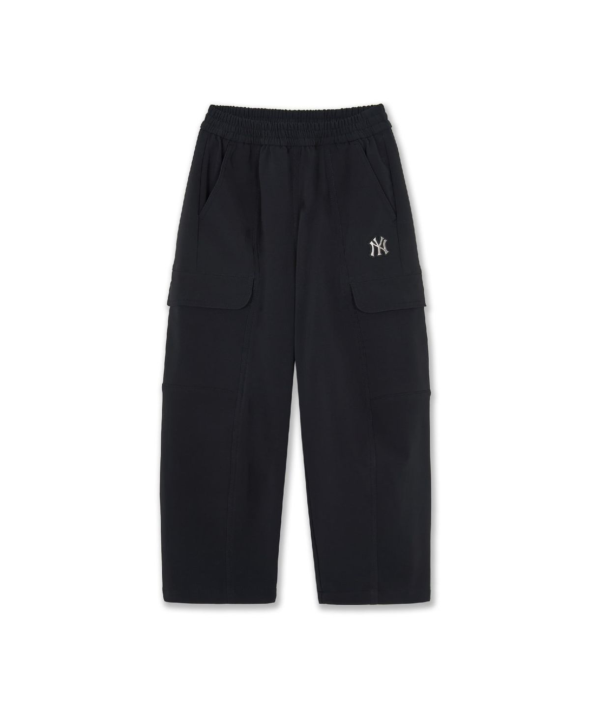 엠엘비 키즈(MLB KIDS) 아웃도어 커브드 와이드 플리스 기모 우븐팬츠 NY (Black)
