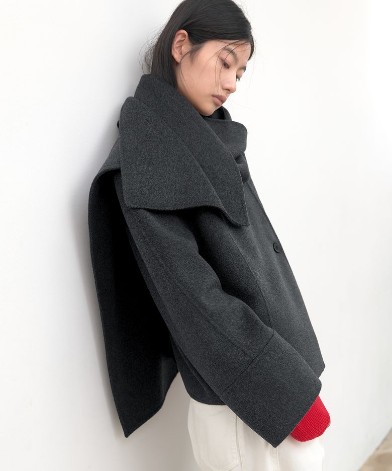 (CT-1494)MUFFLER HANDMADE SHORT COAT S