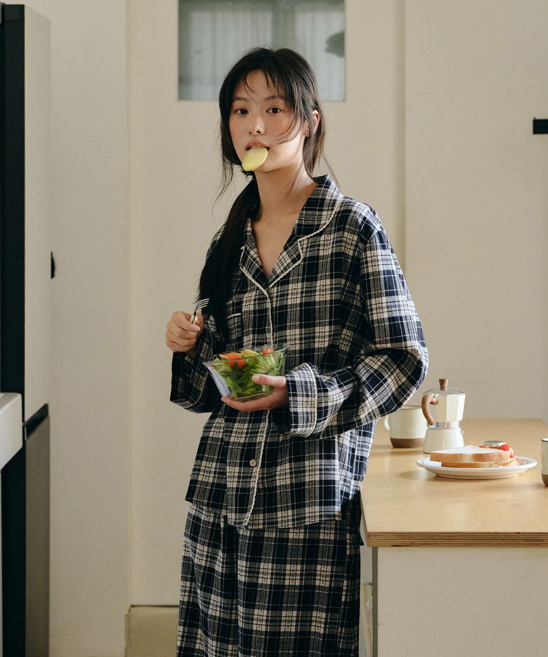 마로 긴팔 여성페어 블랙 (32수)