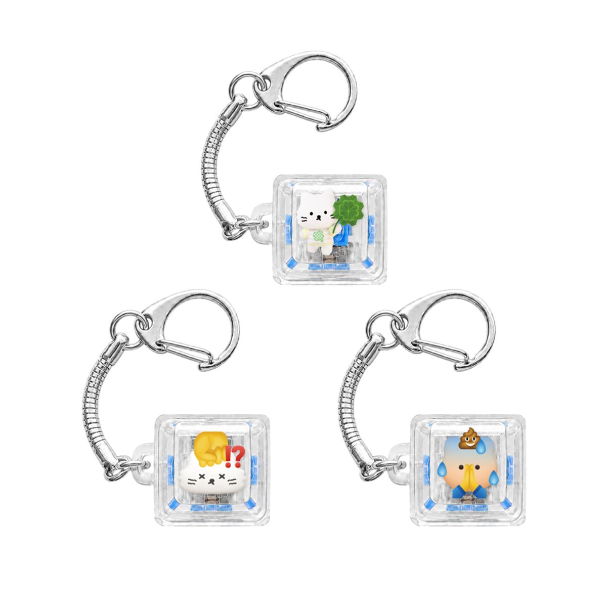 어프어프(EARPEARP) 이모션 이모지 LED 키캡 키링 11type