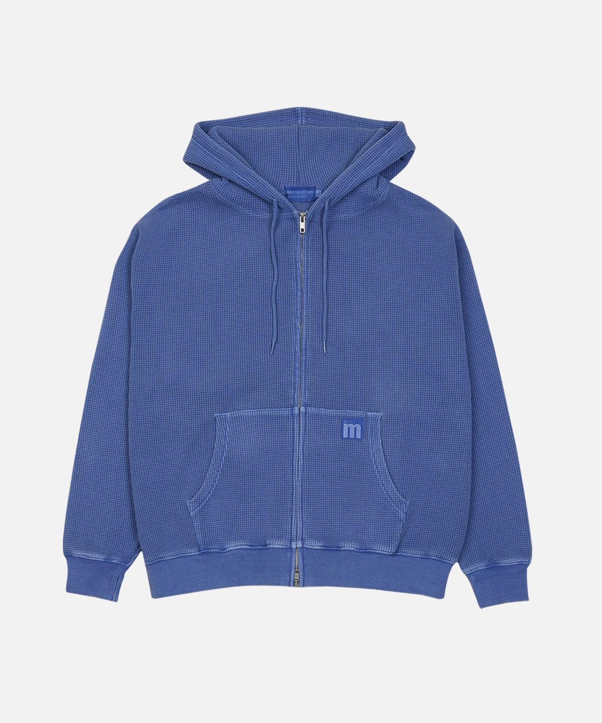 맨하탄레코즈(MANHATTAN RECORDS) MR PM Waffle Hoodie zip-up - Blue