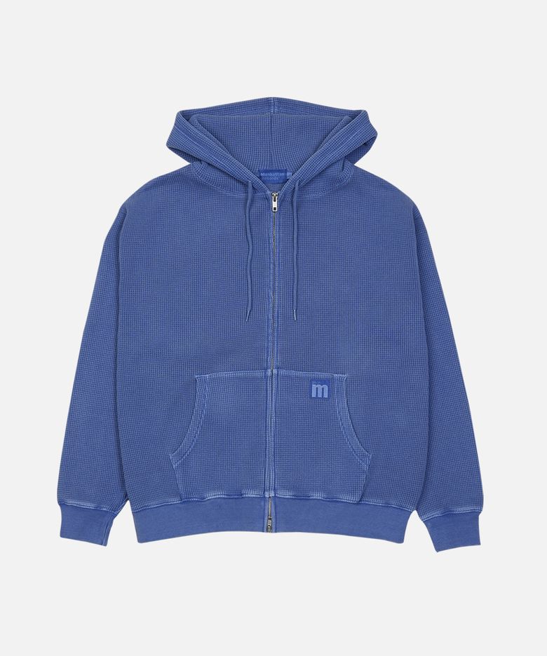 MR PM Waffle Hoodie zip-up - Blue