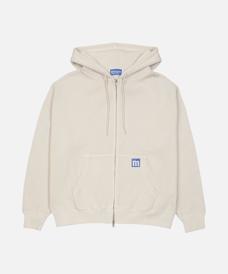 MR PM Waffle Hoodie zip-up - Ivory
