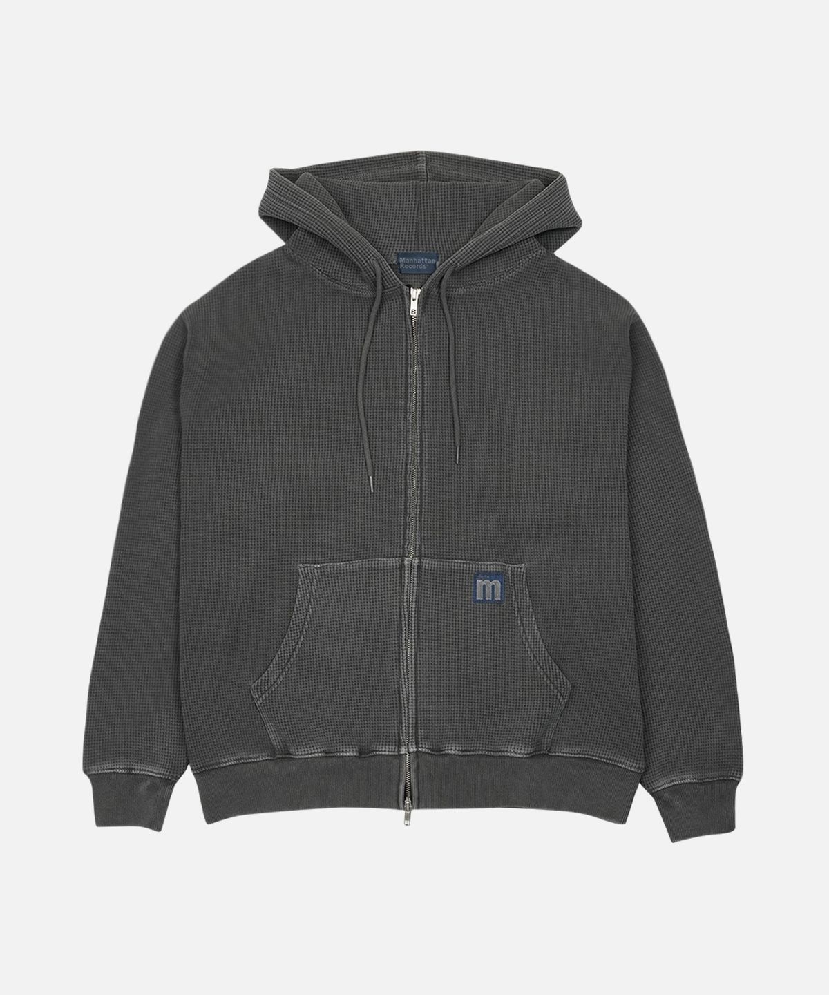 맨하탄레코즈(MANHATTAN RECORDS) MR PM Waffle Hoodie zip-up - Charcoal