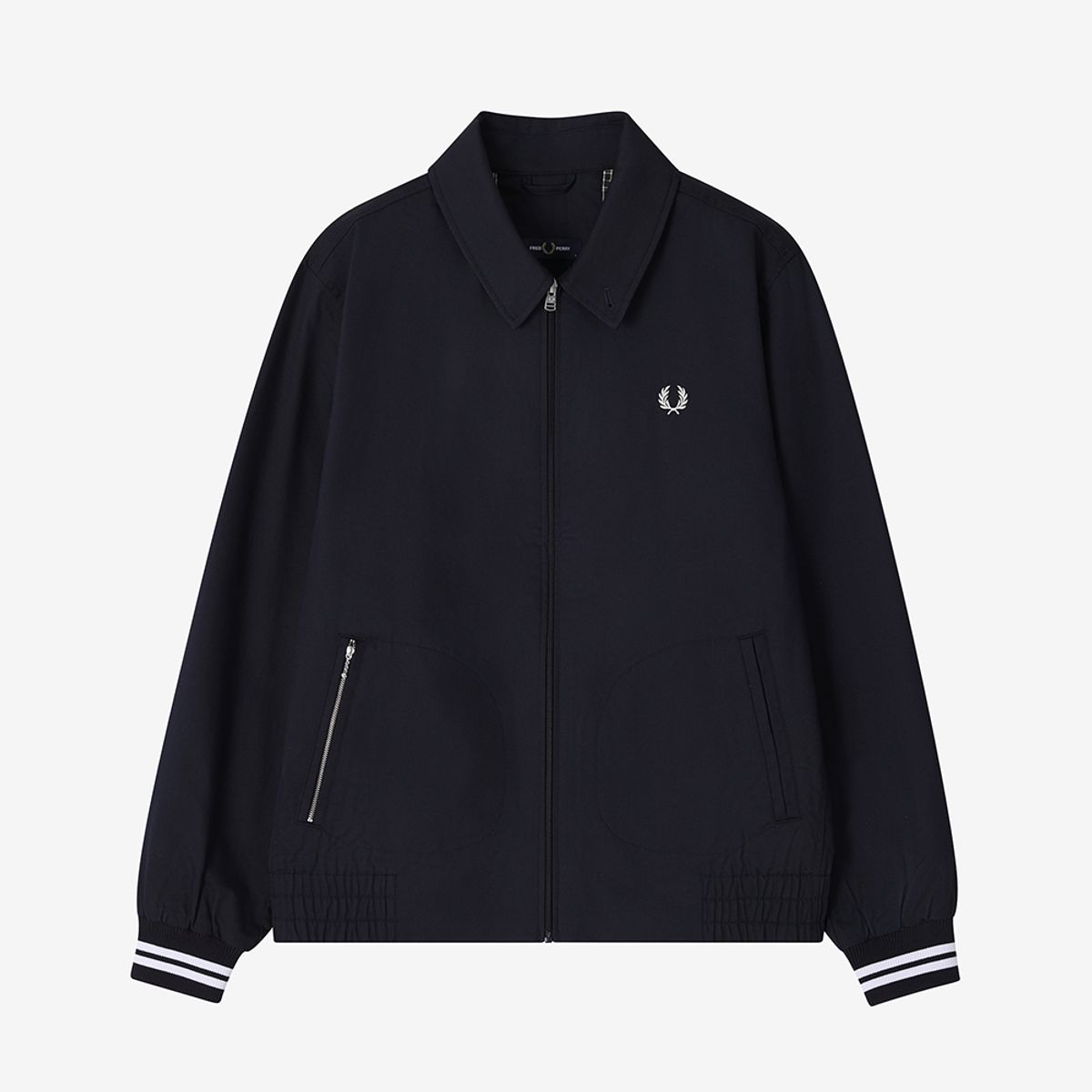 프레드페리(FRED PERRY) [Sharp] 칼라드 테니스 보머 재킷 - 네이비/화이트 AFPM2G33338-608