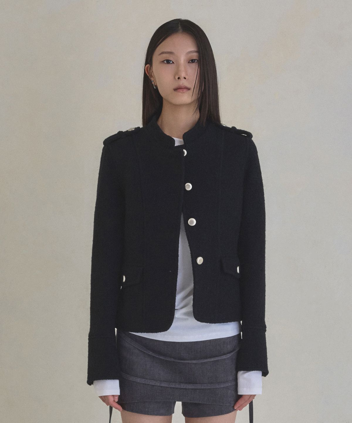 실롯(SEALOT) 4 Buttons Heavy Wool Jacket (Black)