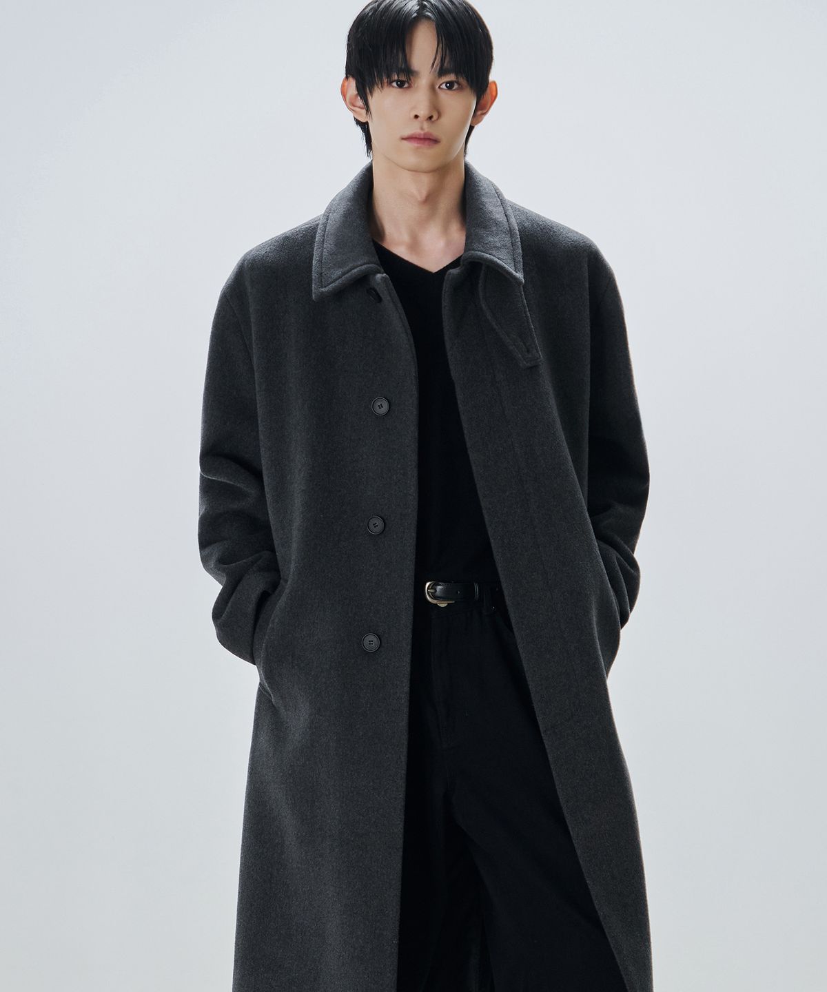 드로우핏(DRAW FIT) 프리미어 퓨어 캐시미어 발마칸 코트 [MELANGE CHARCOAL]