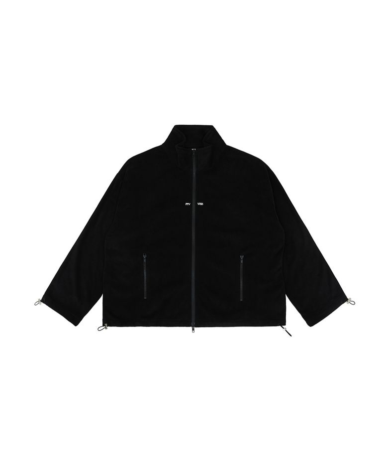 Logo Split Fleece Jacket (ebony black)
