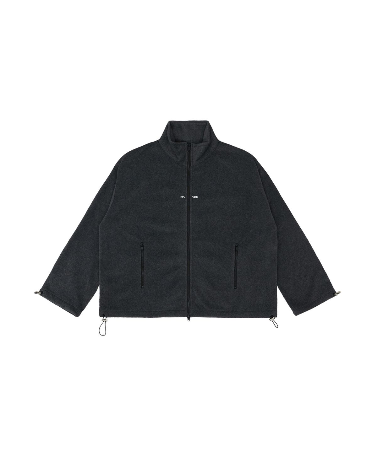 피브비(PIV’VEE) Logo Split Fleece Jacket (fuzzy charcoal)
