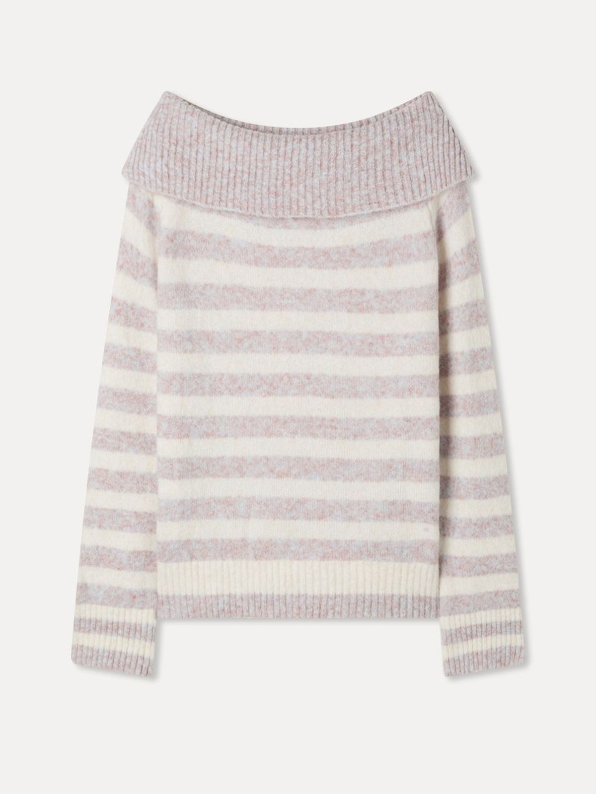 미쏘(MIXXO) 오프숄더 스트라이프 니트_MIWKAGV0SS