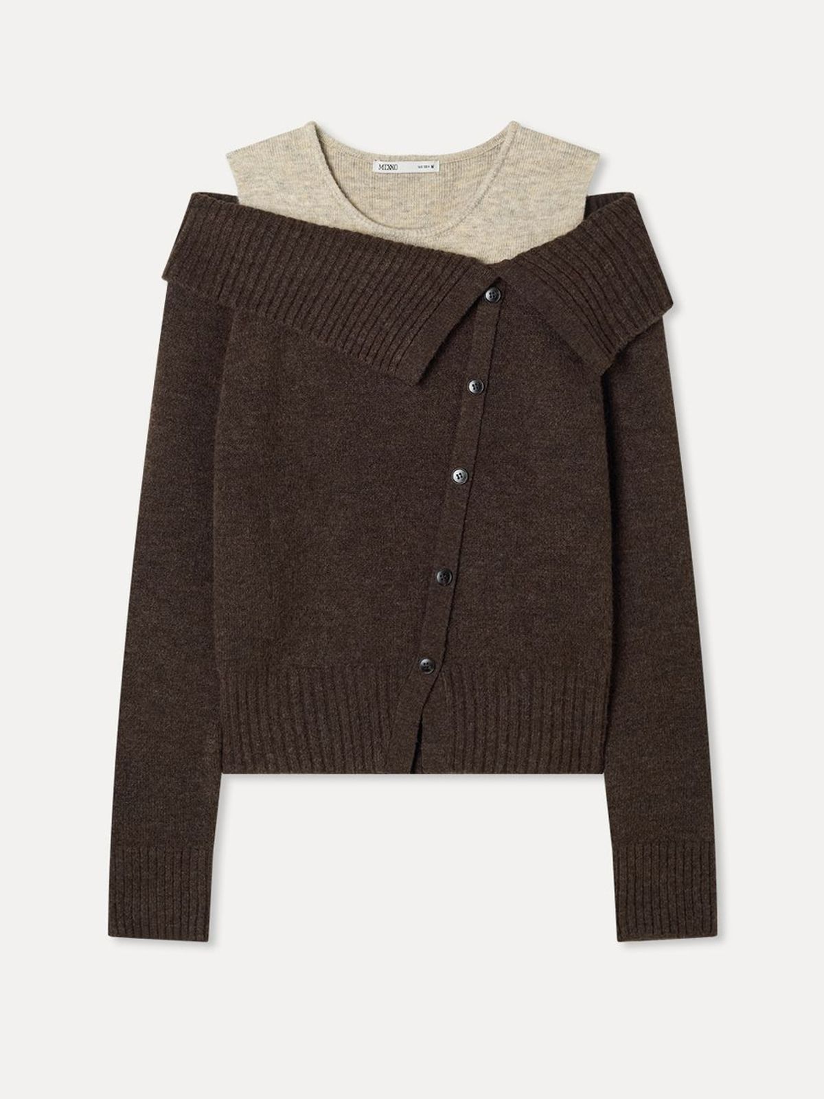 미쏘(MIXXO) 오프숄더 레이어드 니트_MIWKAGV21T