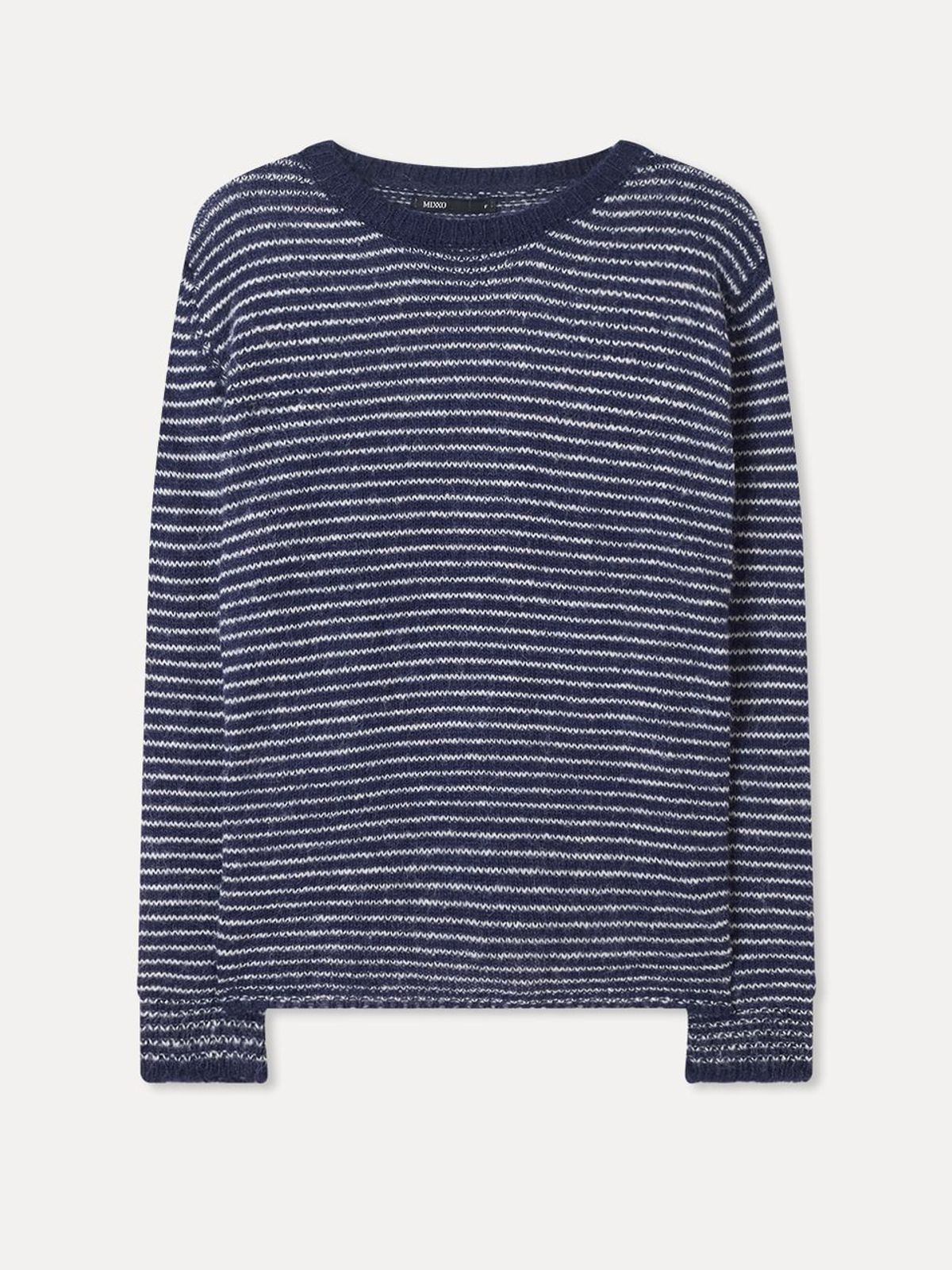 미쏘(MIXXO) 헤어리 스트라이프 니트_MIWKAGT8SS