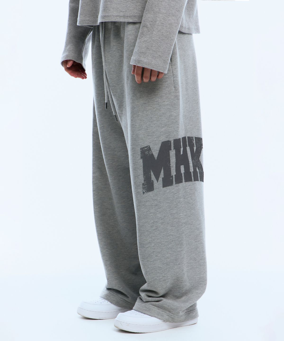 미학(MIHAK) 바시티 크랙 와이드 팬츠 (GRAY)