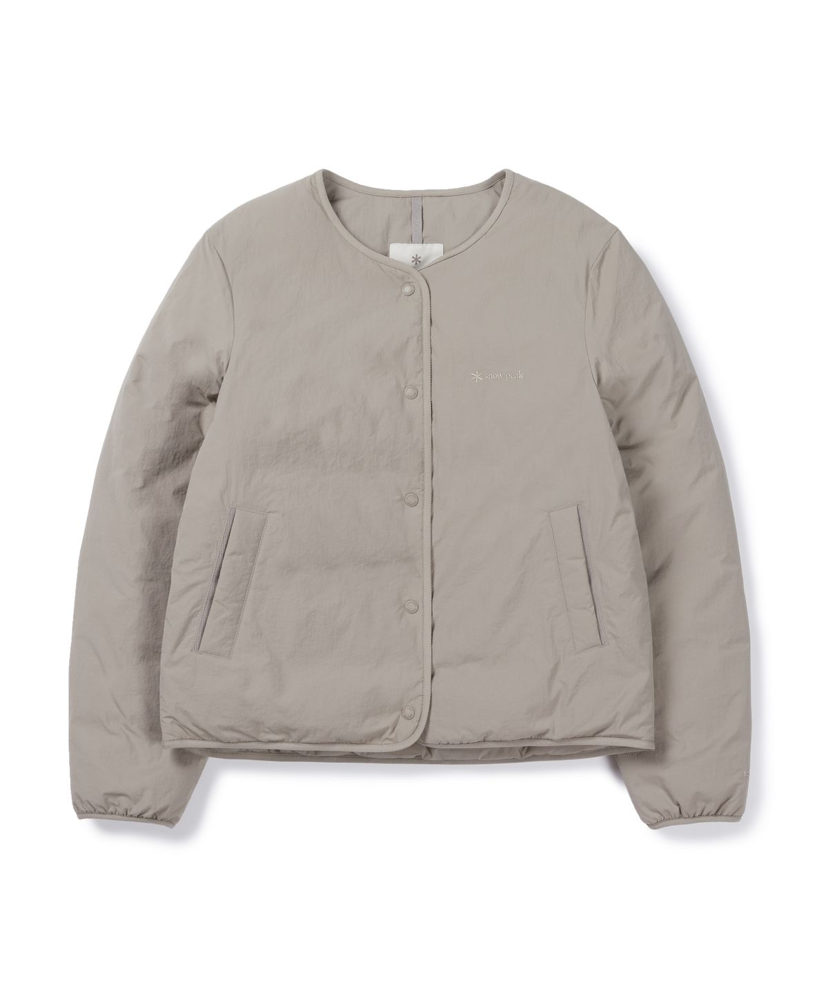 스노우피크 어패럴(SNOWPEAK APPAREL) 랜드 여성 버튼 경량 다운 자켓 (S26WWGDJ63) Tan Gray