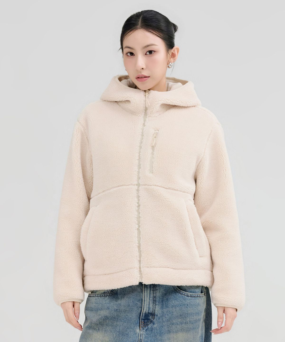 체이스컬트(CHASECULT) 공용 양털 보아 후드 집업-FFRU4321D0M