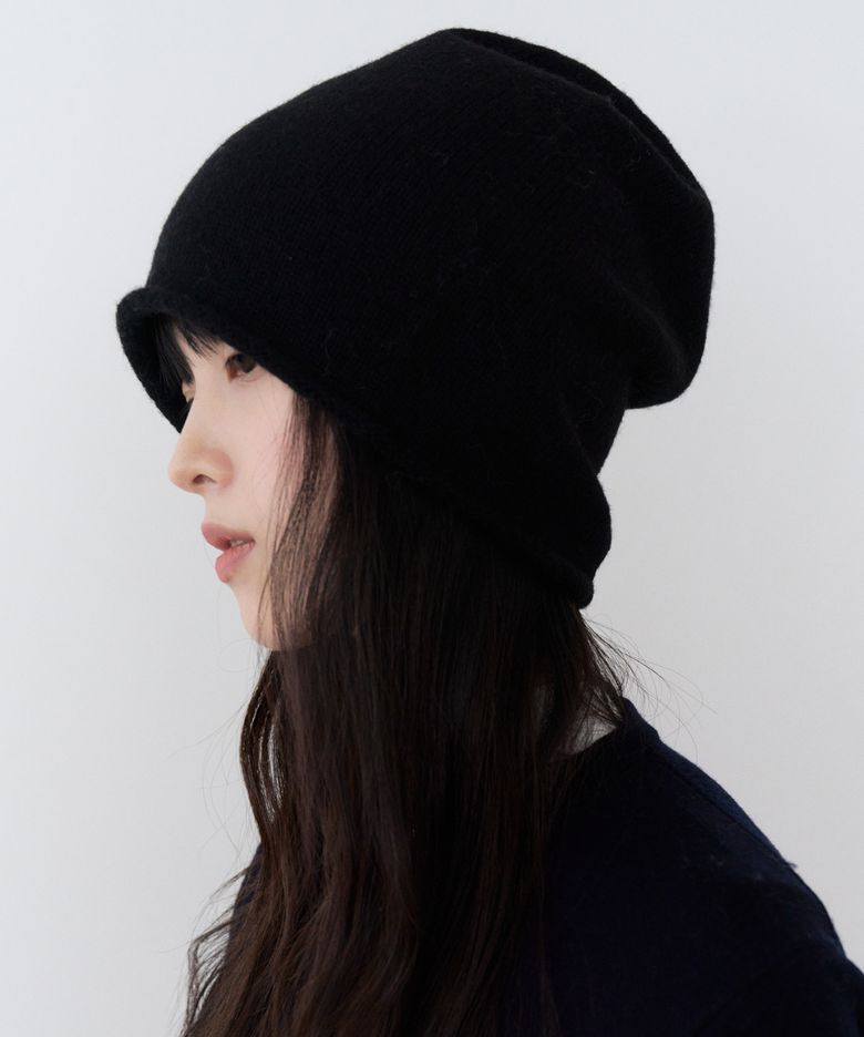 클래식 울 롤업 비니 (black)