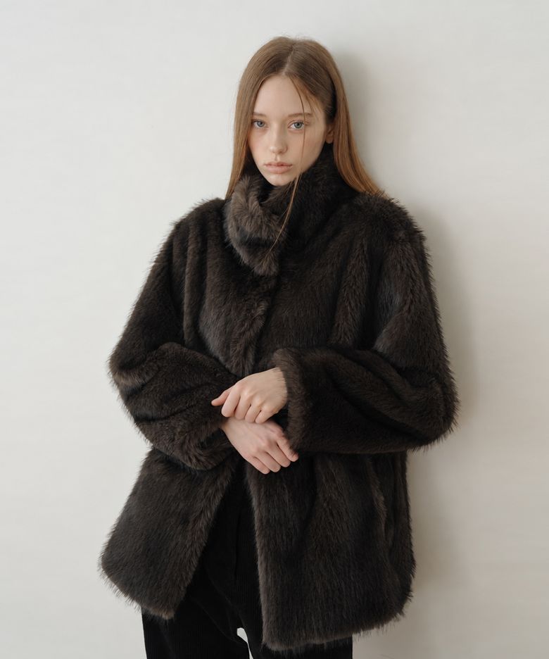 Sway Fur Half Coat - Deep Brown