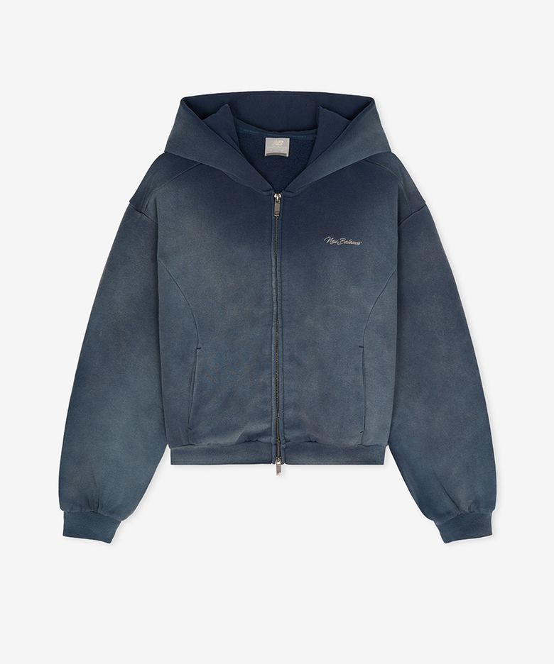 NBMDG4W052 / WOMEN 에센셜 기모 다잉 후드집업 (DENIM)