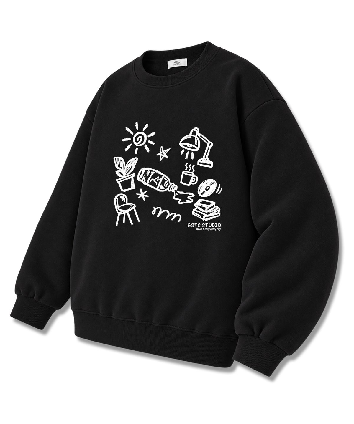 이지스티치(EASY STITCH) 이지에브리데이 특양면 오버사이즈 맨투맨 티셔츠 3COLOR