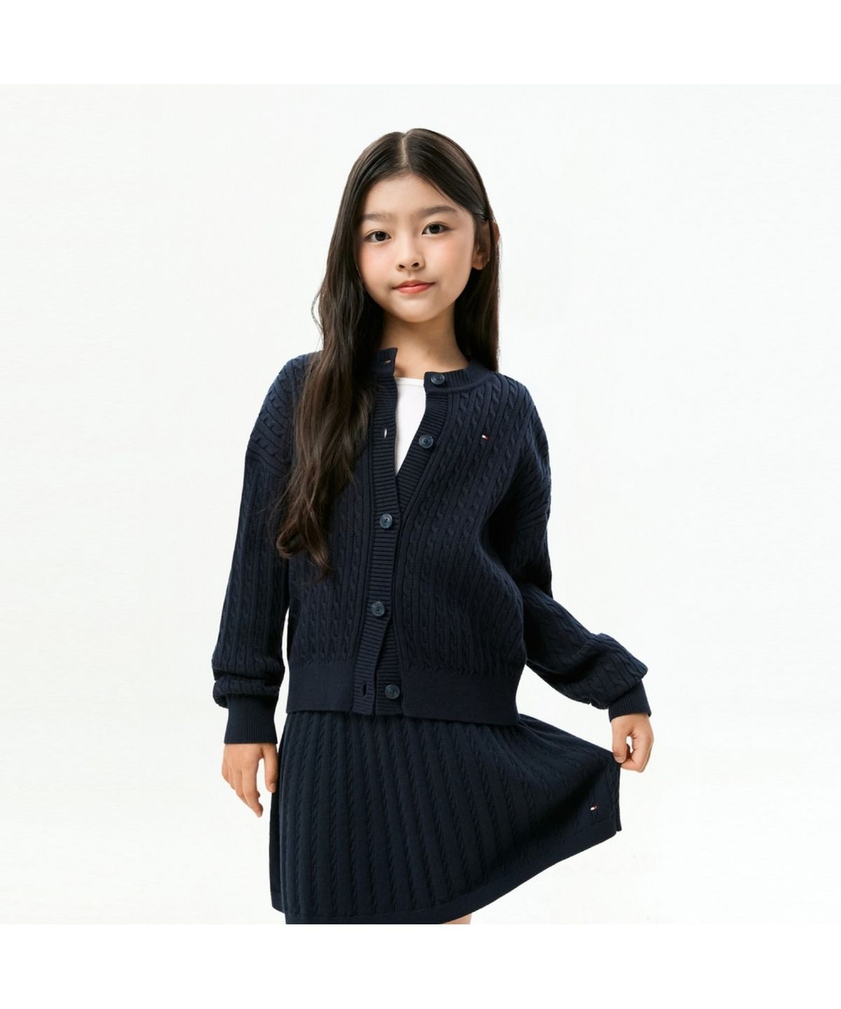 타미힐피거 키즈(TOMMY HILFIGER KIDS) 케이블 스트라이프 가디건