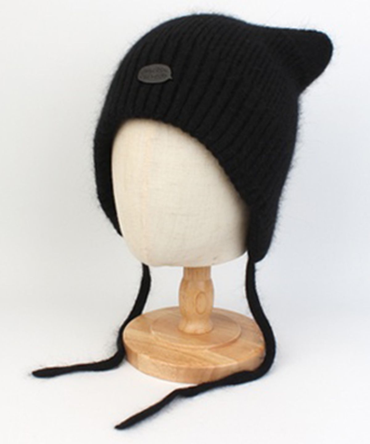유니버셜 케미스트리(UNIVERSAL CHEMISTRY) Soft Wool Cat Black Bonnet Hat 고양이모자