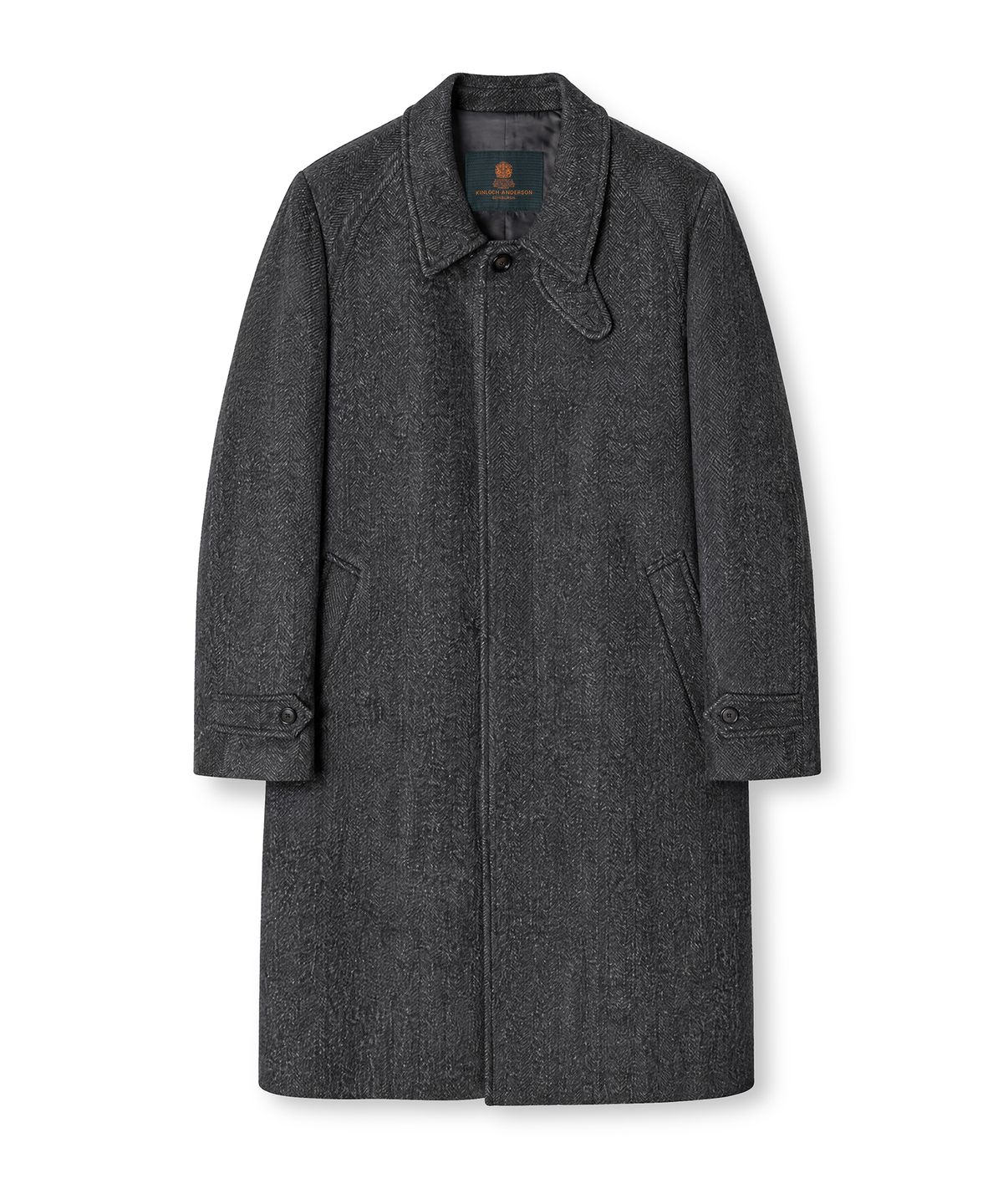 에든버러클럽(EDINBURGH CLUB) HERRINGBONE BALMACAAN COAT (CHARCOAL)