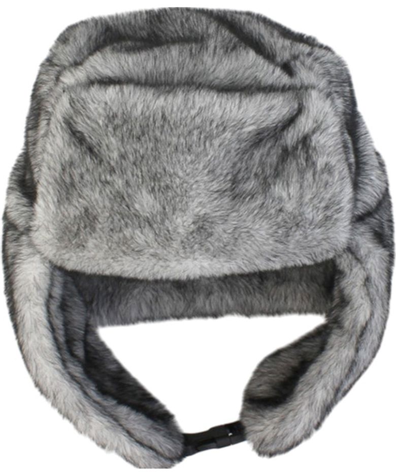 Eskimo Fur Gray Aviator Hat 귀달이모자