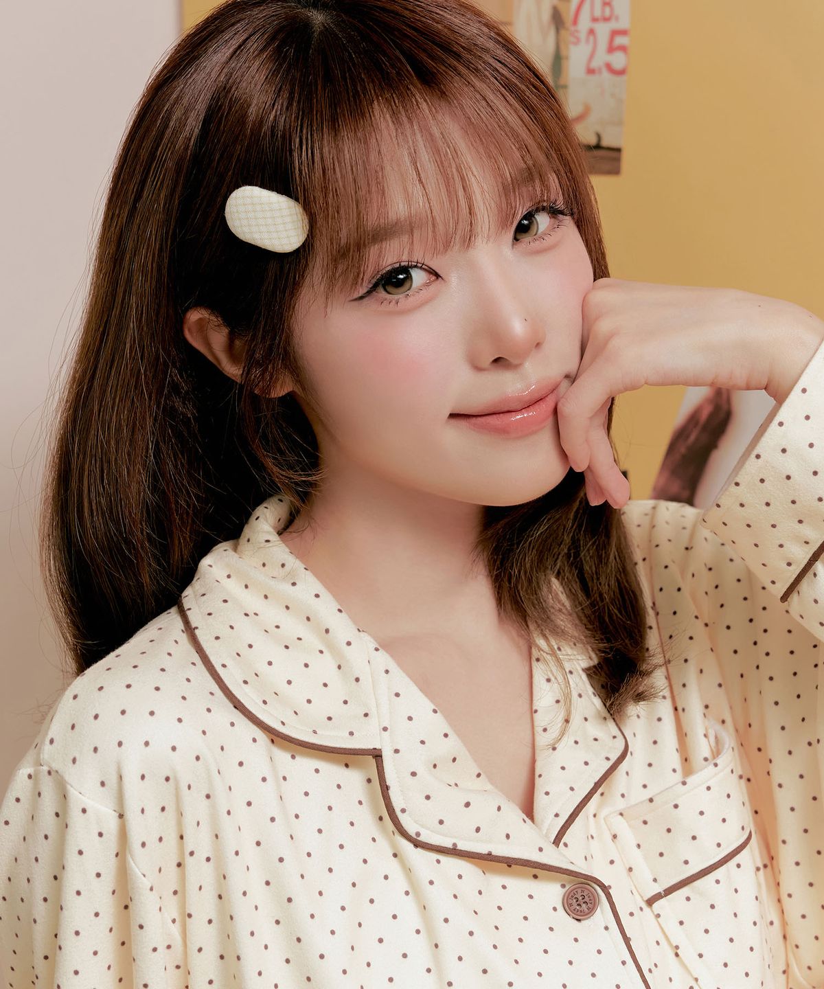 주디앤(JUDYN) 버터초코 피치기모 긴팔 잠옷 파자마 세트