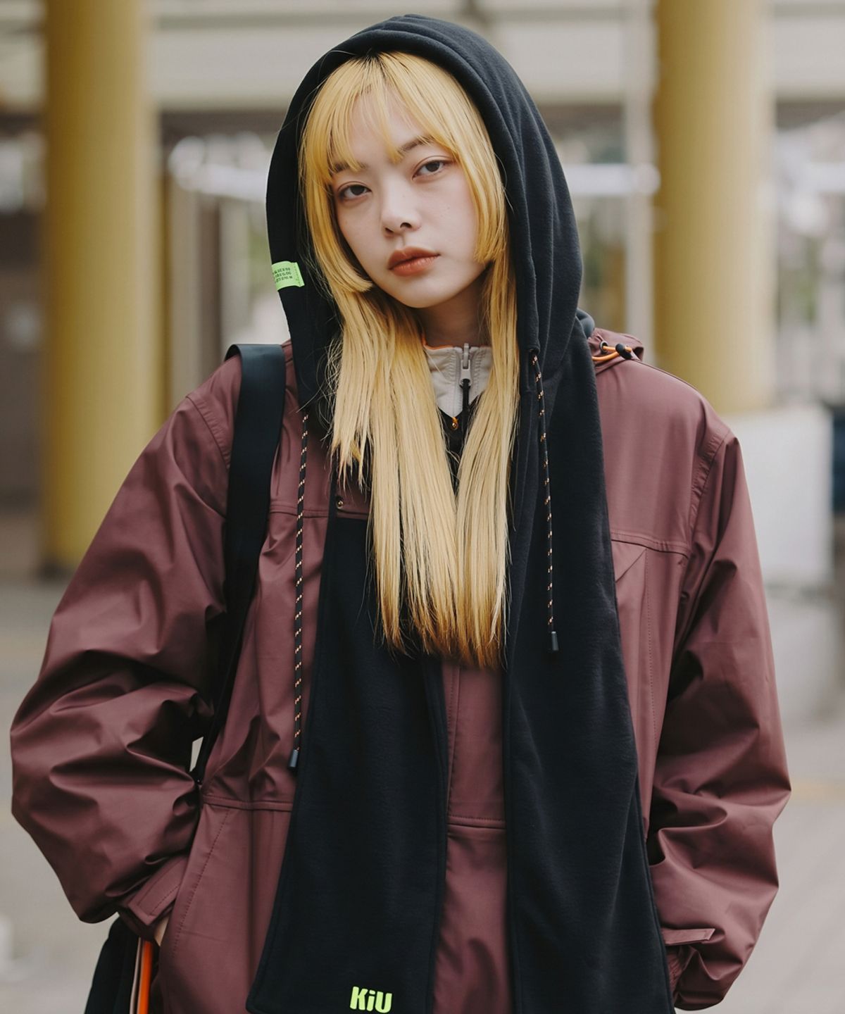 더블유피씨(W.P.C) kiu 플리스 후드 머플러 K588