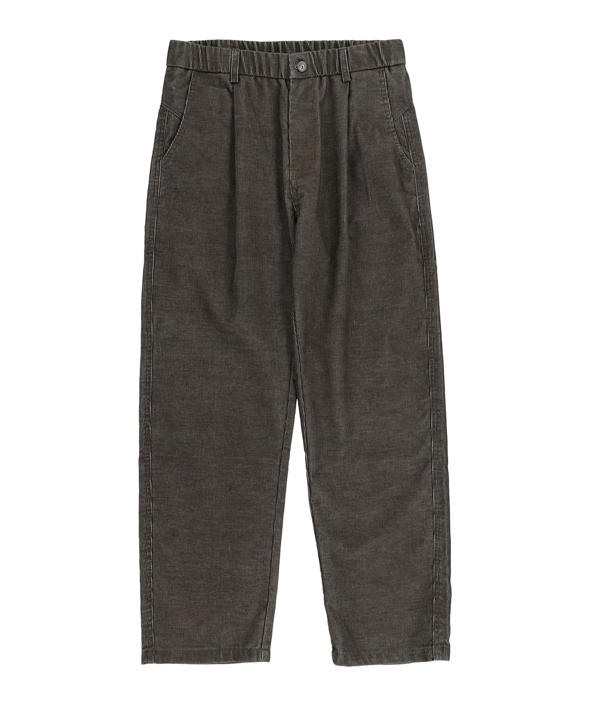 김영주 골프(KIM YOUNG JOO GOLF) 봄가을 속밴딩 핀턱 코듀로이 남성 세미와이드 팬츠 KQFMSL76