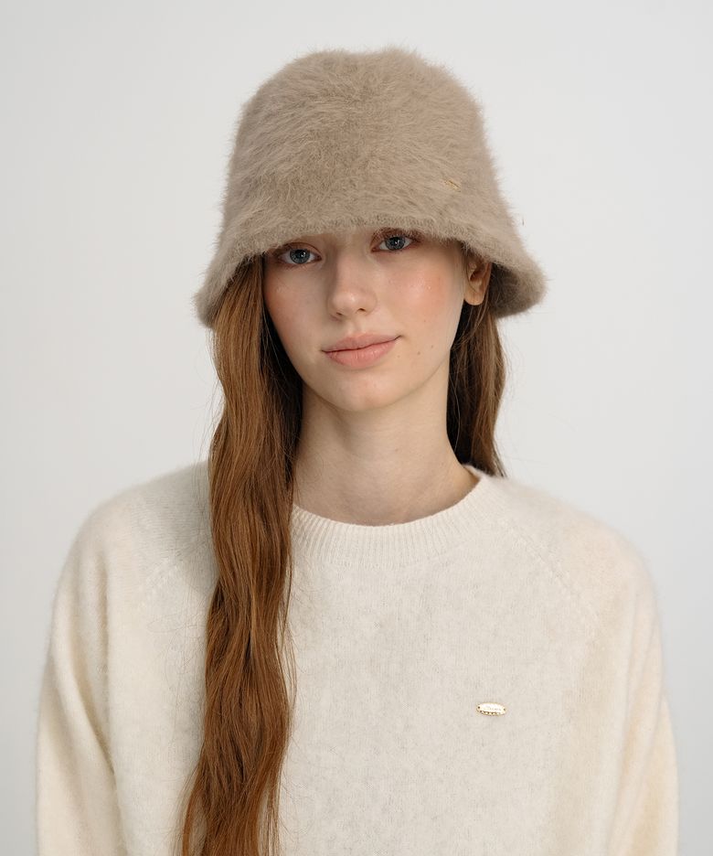 Soft Angora Cloche Hat - Brown