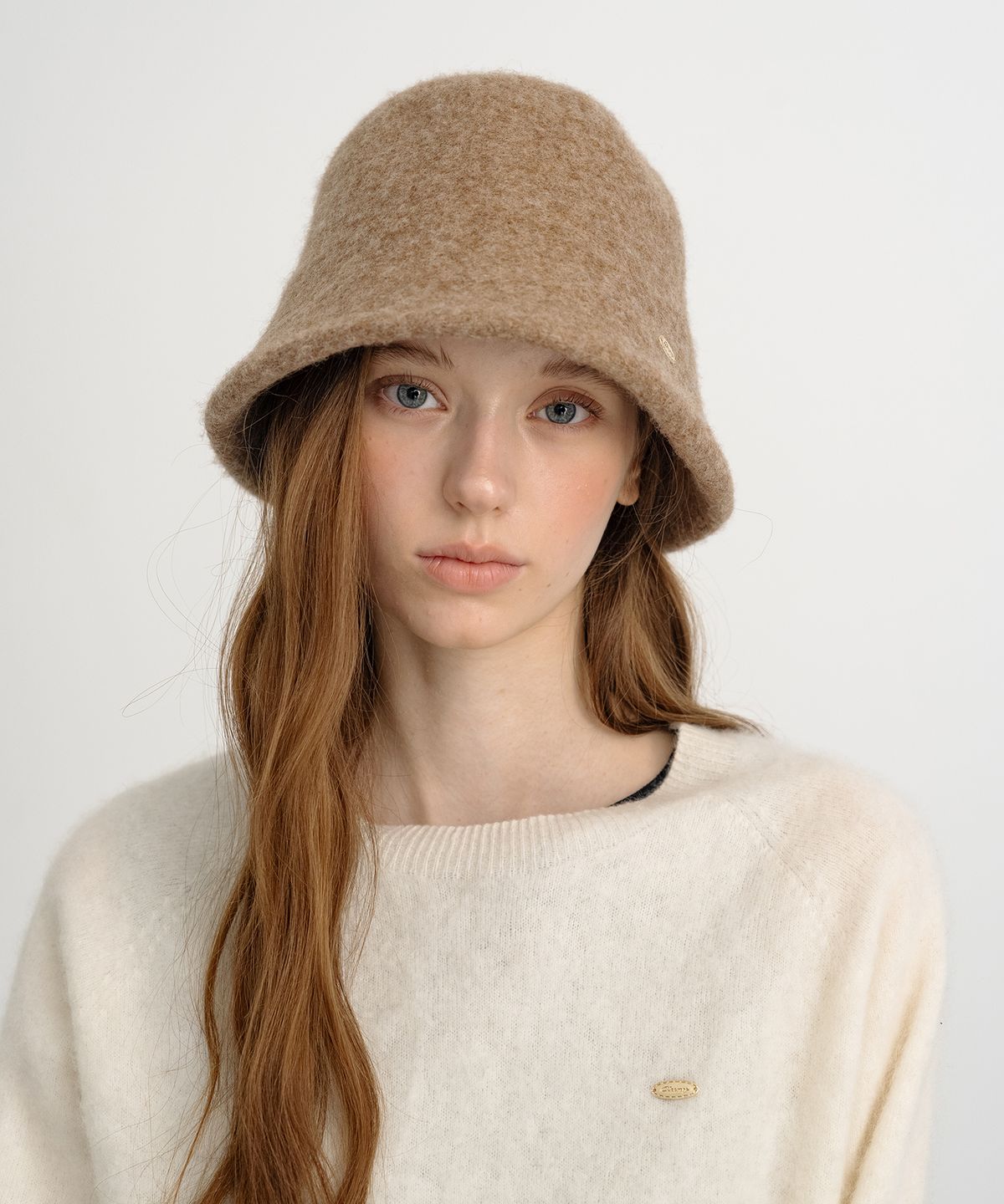 클루니(CLUNY) Soft Wool Cloche Hat - Beige