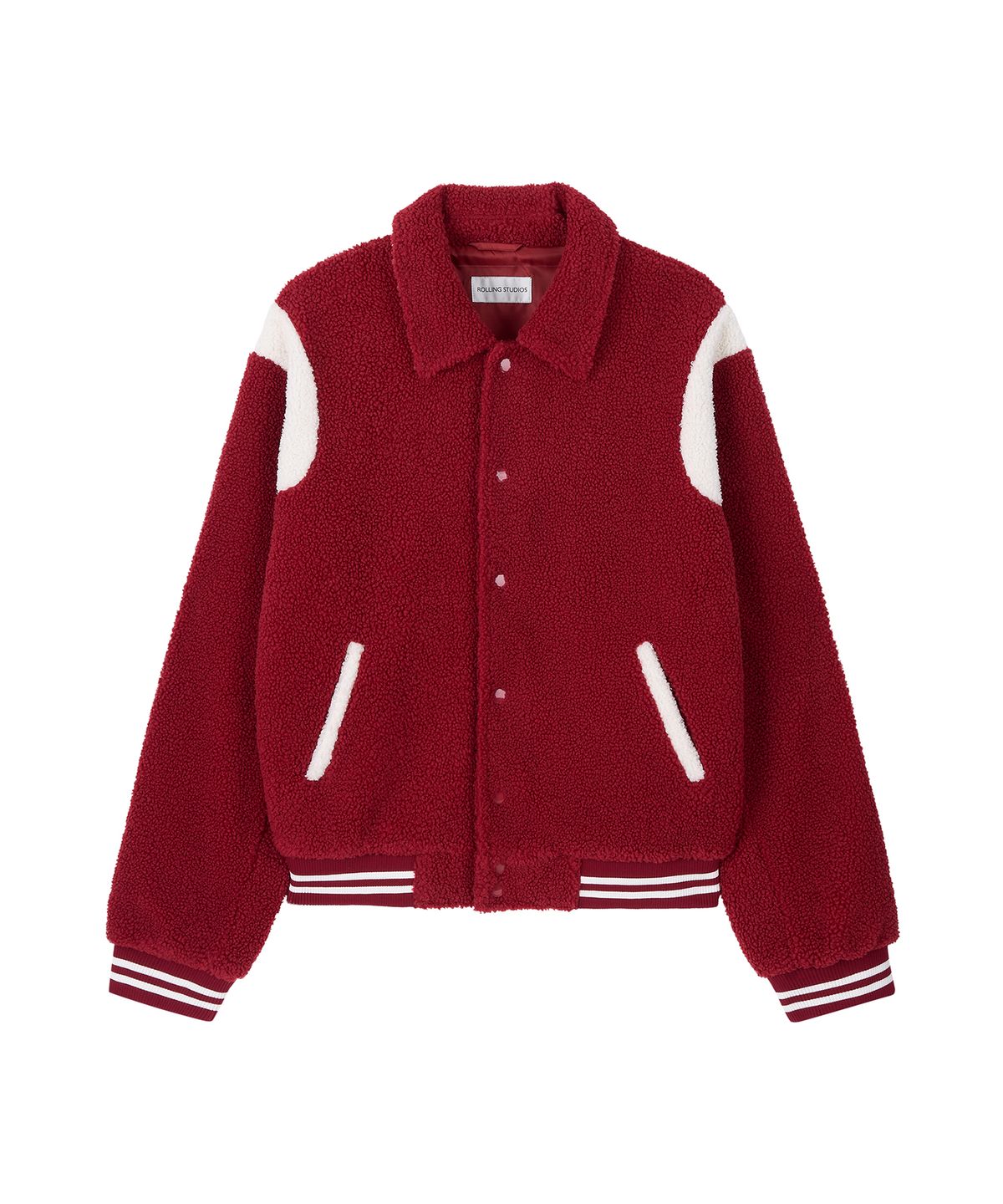 롤링스튜디오(ROLLINGSTUDIOS) FLEECE VARSITY JACKET RED