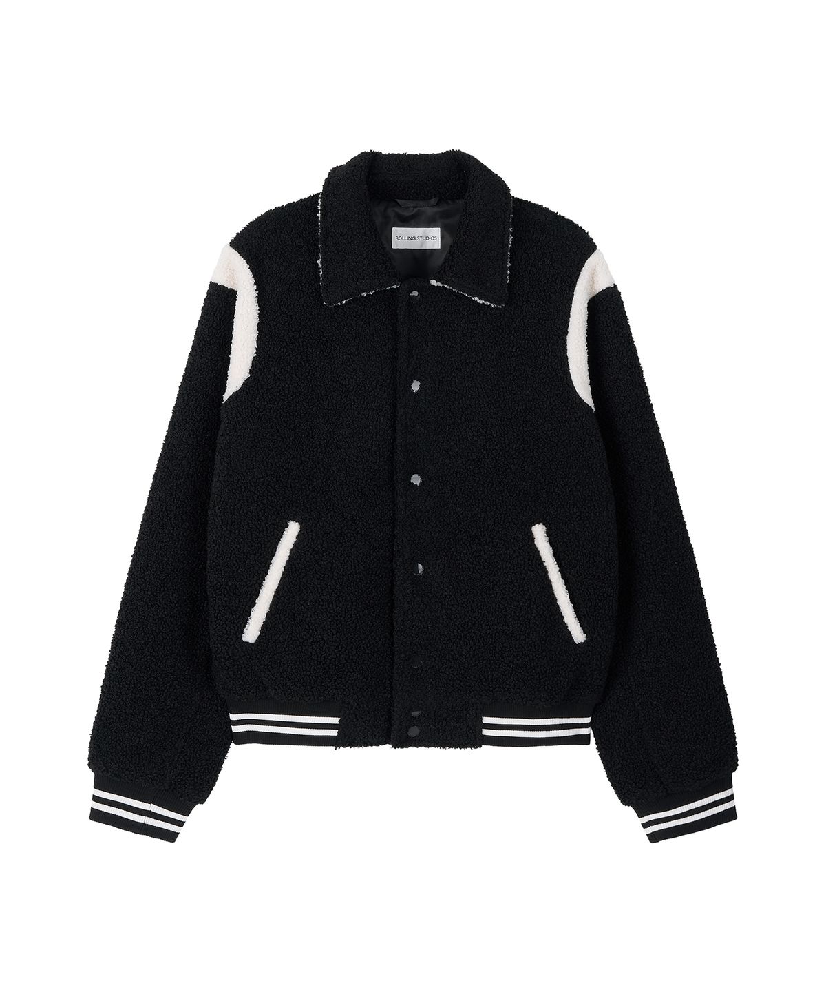 롤링스튜디오(ROLLINGSTUDIOS) FLEECE VARSITY JACKET BLACK